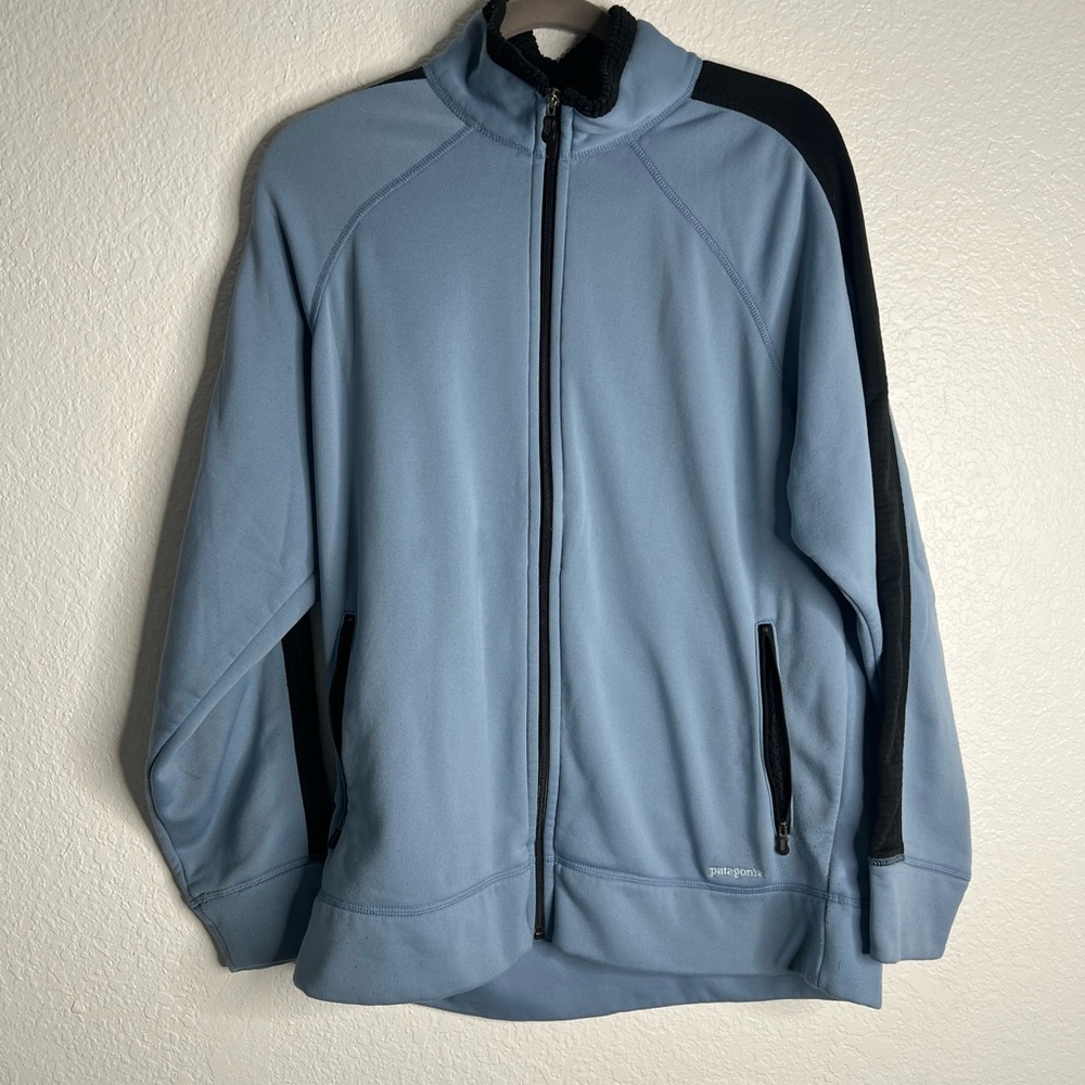 Men's Patagonia Blue and Black Zip Up Sweatshirt Size Large